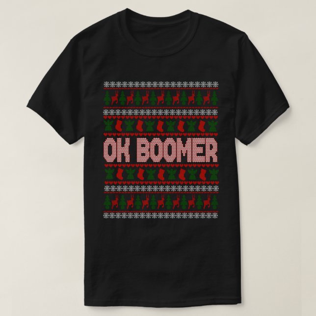 Ok Boomer Ugly Christmas Sweater Funny Xmas Gift (Design Front)