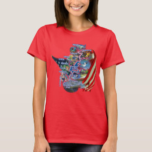 OK grand de lac et T-shirt de drapeau