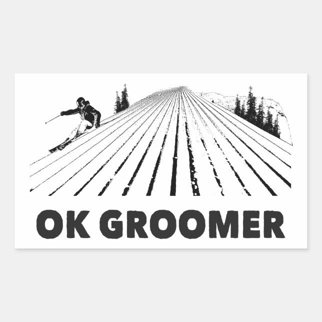 Ok Groomer Skiing Sticker (Front)
