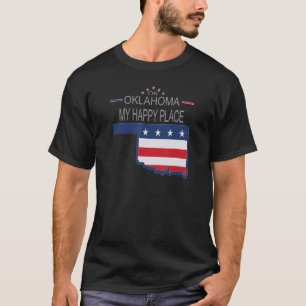 OK Oklahoma My Happy Place USA States Flag Map T-Shirt