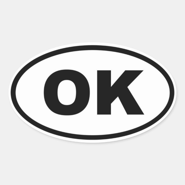 OK Oklahoma Oval Sticker (Front)