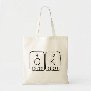 OK periodic table word tote bag