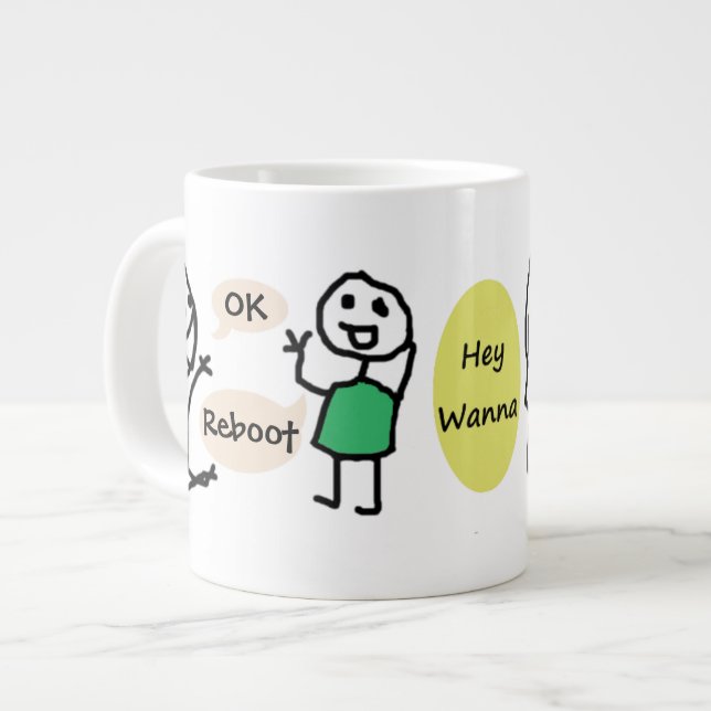 OK Reboot & Go Away Jumbo Mug par RoseWrites (Devant gauche)