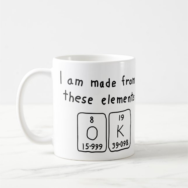 OK, tasse de mots de table périodique (Gauche)