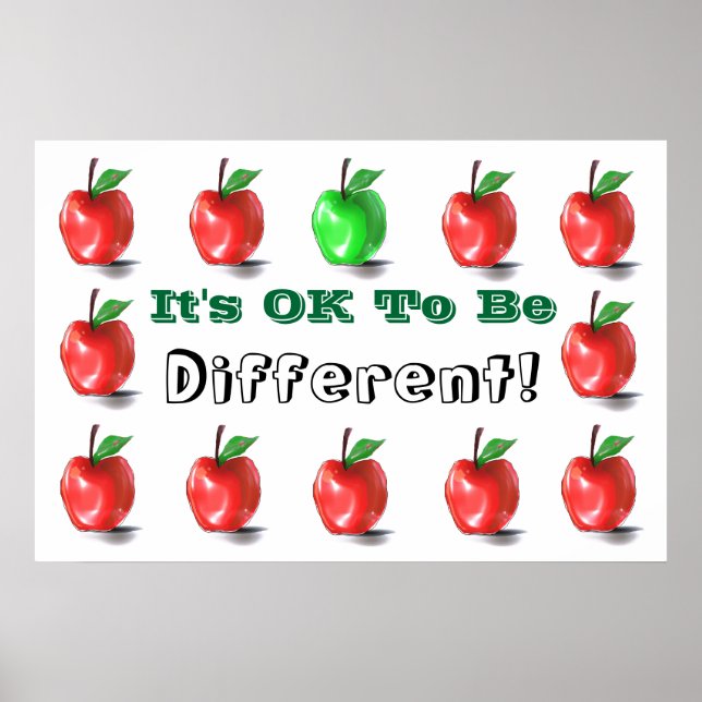 OK To Be Different! Poster Print Sign (Front)