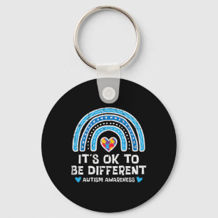 Ok To Be Different Rainbow Autism Awareness Girls  Keychain