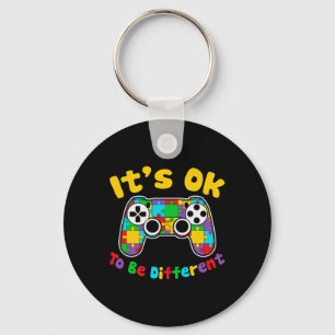 Ok To Be Different Video Gamer Gaming Autism Aware Keychain