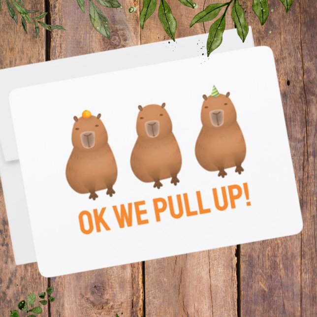 "Ok We Pull Up!" Capybara Meme Holiday Card (Creator Uploaded)