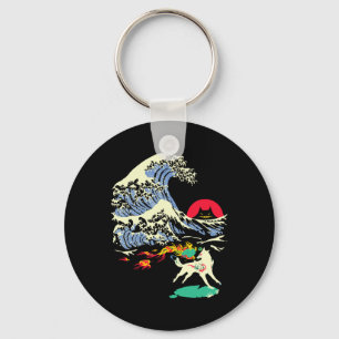 Okami Amaterasu Sun God Wolf The Great Wave Video Keychain