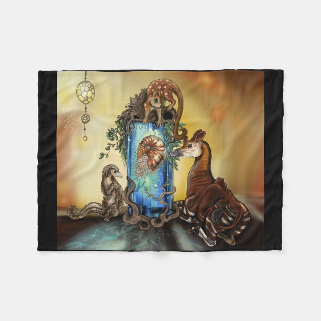 Okapi and the Oddlings Fleece Blanket (Front (Horizontal))