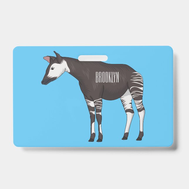 Okapi cartoon illustration badge (Front)