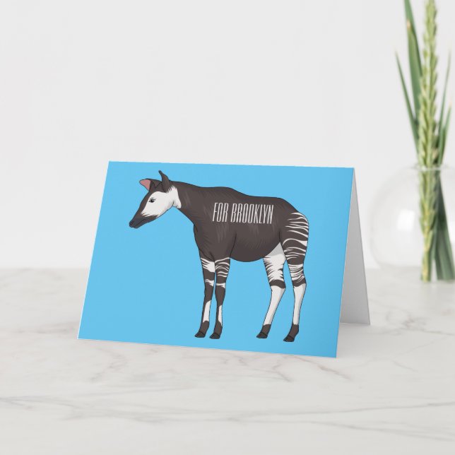 Okapi cartoon illustration  card (Front)