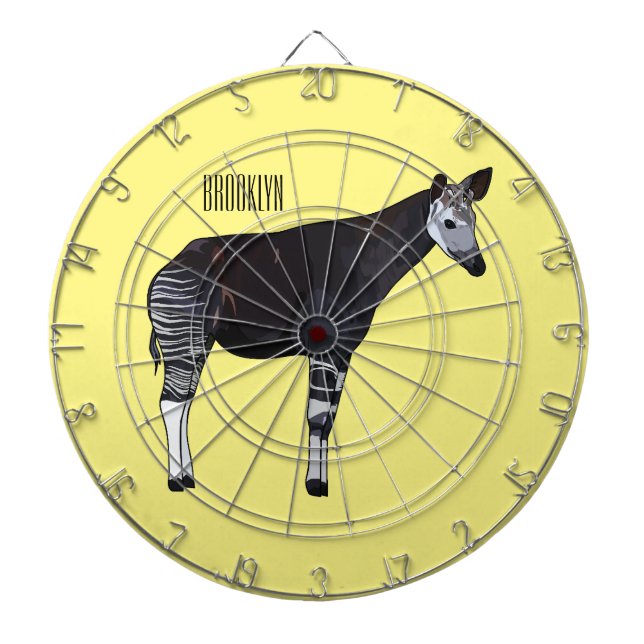 Okapi cartoon illustration dartboard (Front)