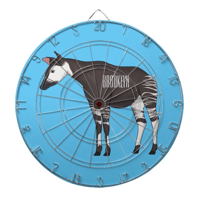 Okapi cartoon illustration dartboard (Front)