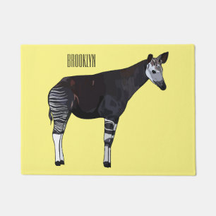 Okapi cartoon illustration doormat
