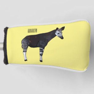Okapi cartoon illustration golf head cover