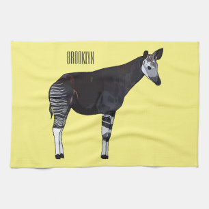 Okapi cartoon illustration kitchen towel