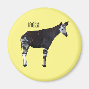 Okapi cartoon illustration magnet