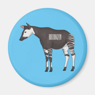 Okapi cartoon illustration magnet