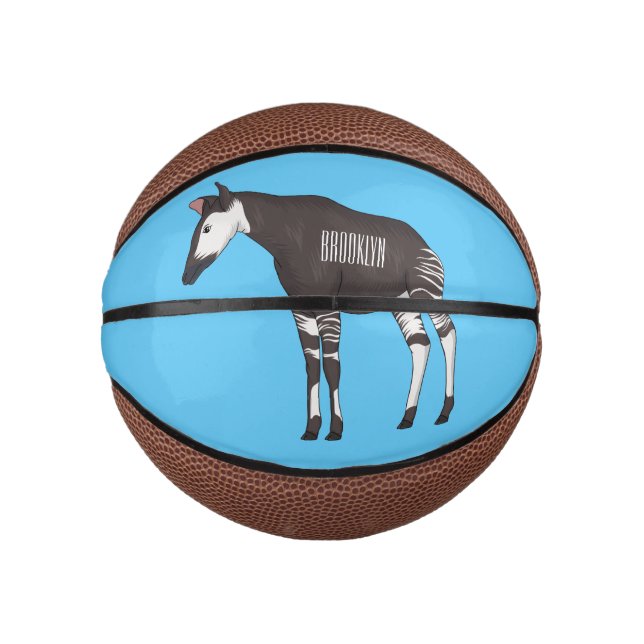 Okapi cartoon illustration mini basketball (Front)