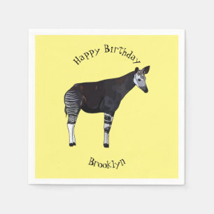 Okapi cartoon illustration napkin
