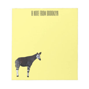 Okapi cartoon illustration notepad