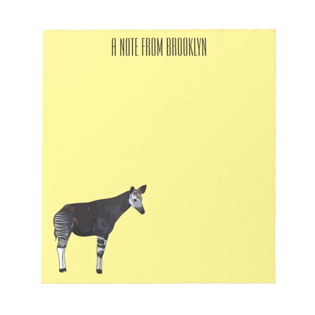 Okapi cartoon illustration notepad (Front)