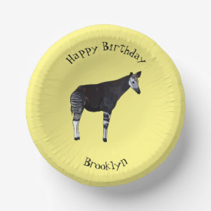 Okapi cartoon illustration paper plate