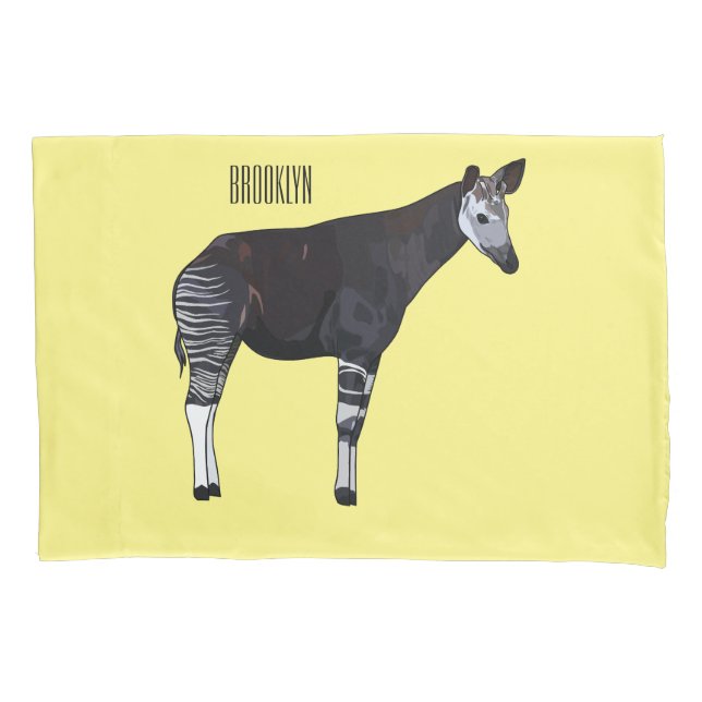 Okapi cartoon illustration pillowcase (Front)