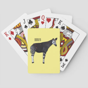 Okapi cartoon illustration playing cards