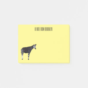 Okapi cartoon illustration post-it notes