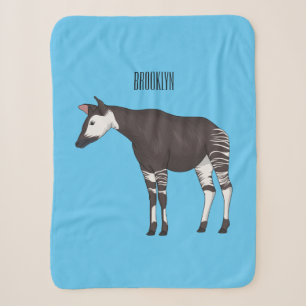 Okapi cartoon illustration sherpa blanket
