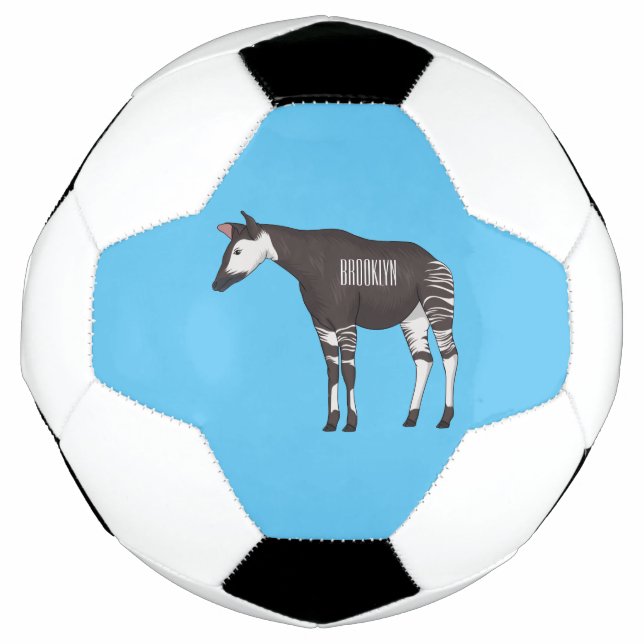 Okapi cartoon illustration soccer ball (Front)