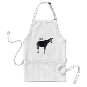 Okapi cartoon illustration standard apron