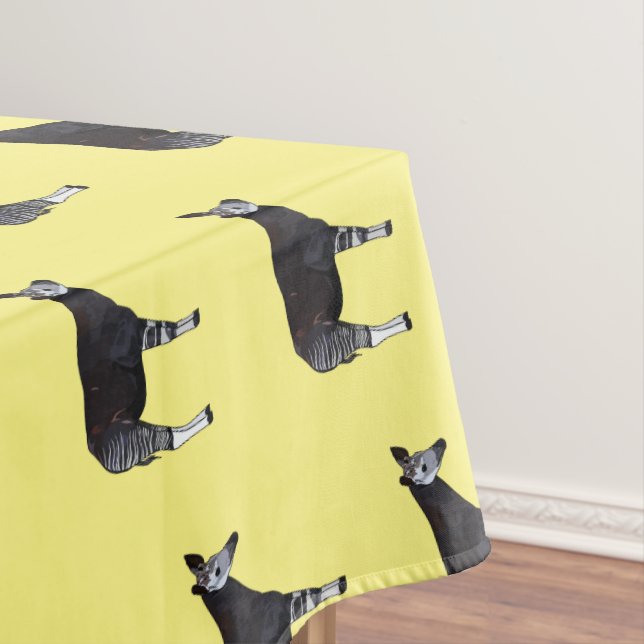 Okapi cartoon illustration tablecloth (In Situ)
