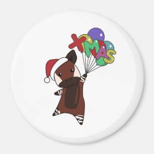Okapi Christmas Snow Winter Animals Okapis Magnet