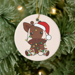 Okapi Christmas Winter Animals Holiday Okapis Ceramic Ornament