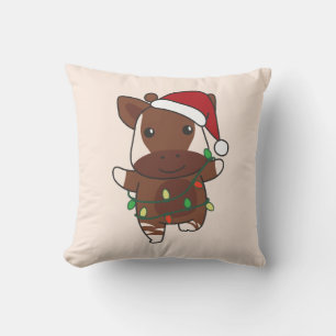 Okapi Christmas Winter Animals Holiday Okapis Throw Pillow