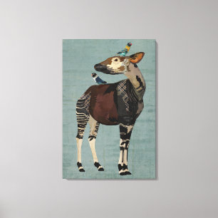OKAPI & FEATHERS CANVAS PRINT