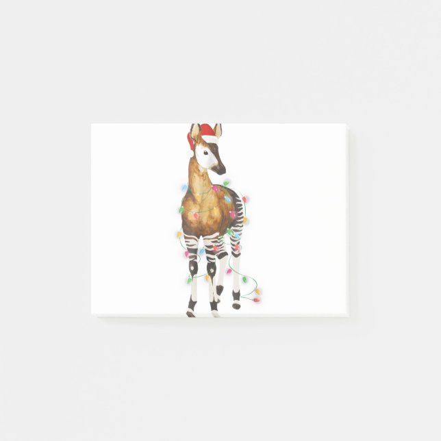 Okapi lights santa hat merry christmas t post-it notes (Front)