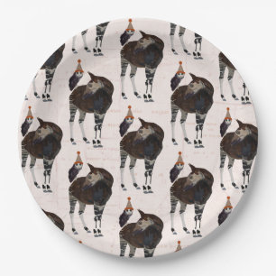 OKAPI & OWL BIRTHDAY PAPER PLATE