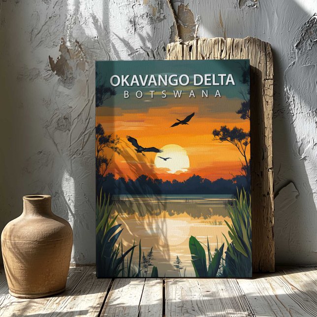 Okavango Delta Botswana Canvas Print African Art (Okavango Delta Botswana Canvas Print African Art by TinkPrints.)