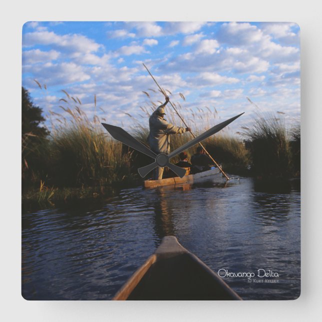 Okavango Delta Square Wall Clock (Front)