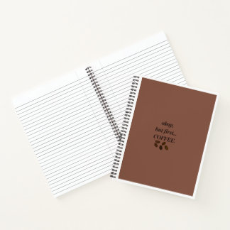 Okay But First Coffee Aesthetic Spiral Notebook |