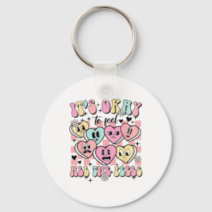 Okay To Feel All The Feels School Counsellor Menta Keychain