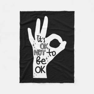 Okay To Not Be Okay Hand Suicide Prevention Awaren Fleece Blanket