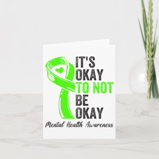 Okay To Not Be Okay - Mental Health Awareness Ribb Card (Front)