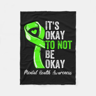 Okay To Not Be Okay - Mental Health Awareness Ribb Fleece Blanket