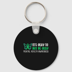 Okay To Not Be Okay Mental Health Awareness Ribbon Keychain