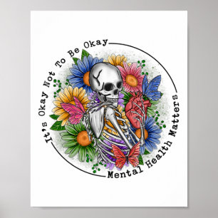 Okay To Not Be Okay Mental Health Awareness Women  Poster